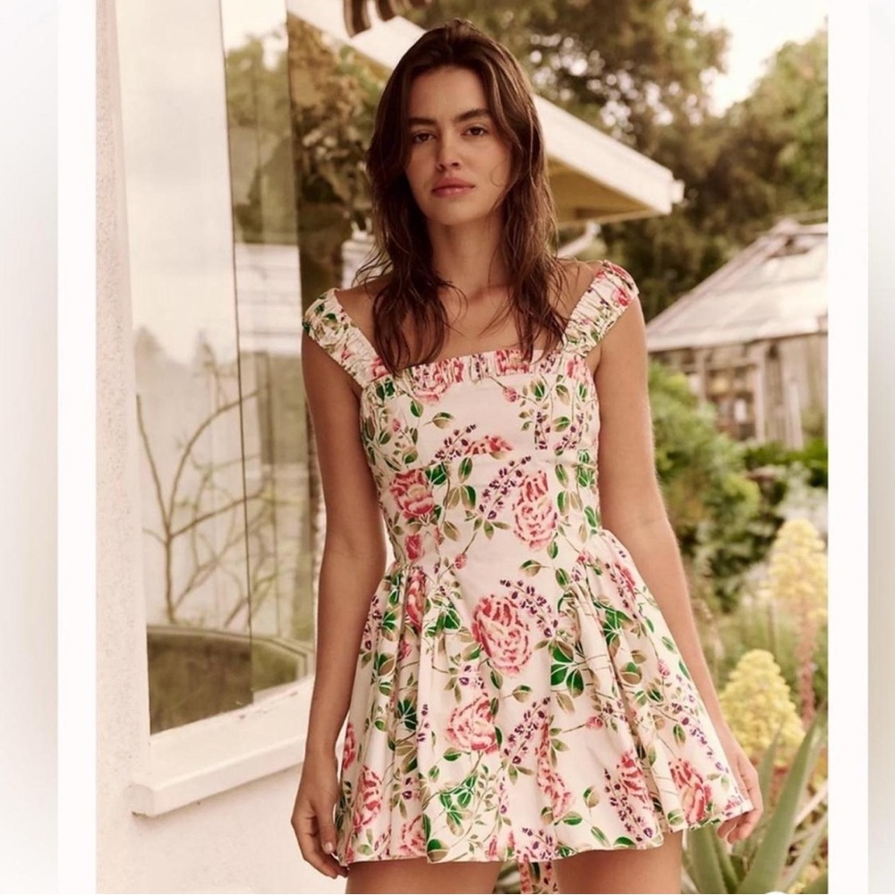 Free People MATILDE Spring Floral Wedding, flirty mini dress XL